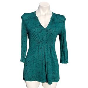 Calvin Klein Jeans tunic 3/4 roll tab sleeves V neckline small